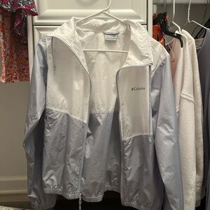 Extra Small Columbia Windbreaker
Color: two toned gray/white